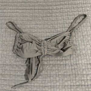 Green Ruched Bikini Top